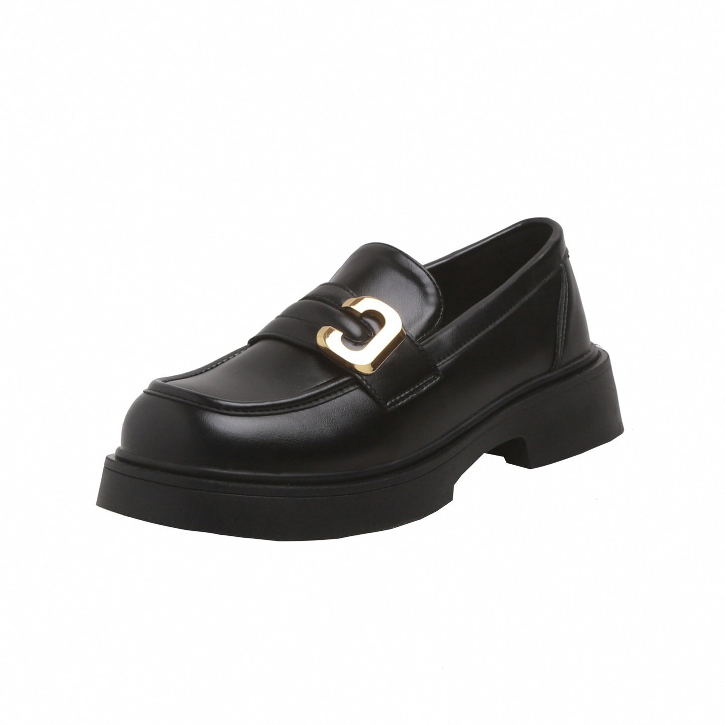 Women's Genuine Platform Square Buckle Thick With Loafers