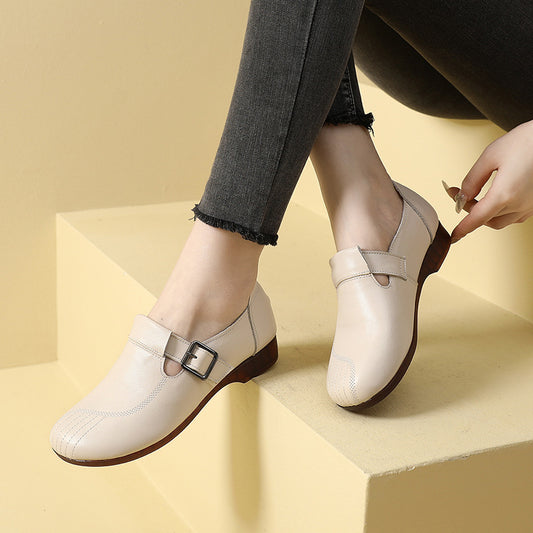 Women's Comfortable Pumps Retro Autumn First Layer Loafers