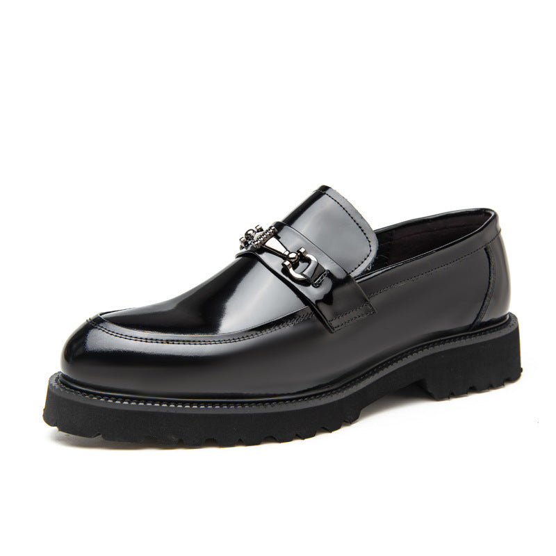 Men's Autumn Breathable Business Cowhide Slip-on Casual Shoes