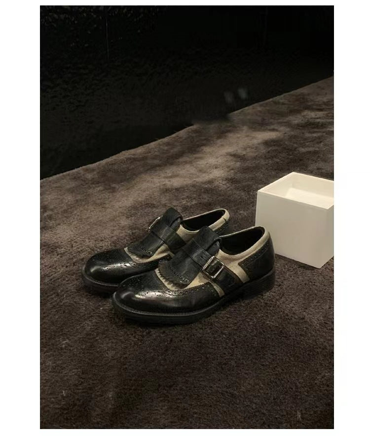 Women's Mom Retro British Style Brogue Tassel Loafers