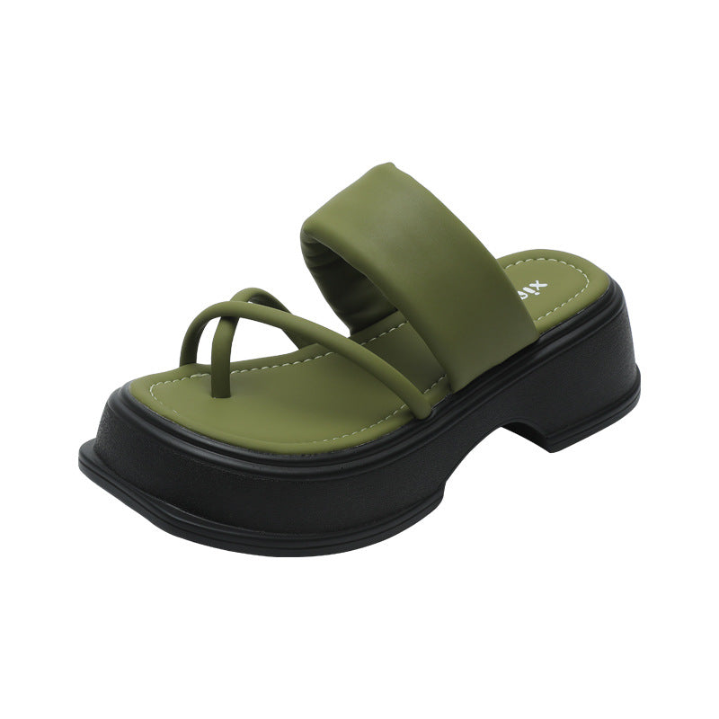 Women's Covering Platform Summer Outer Wear Simple Slippers