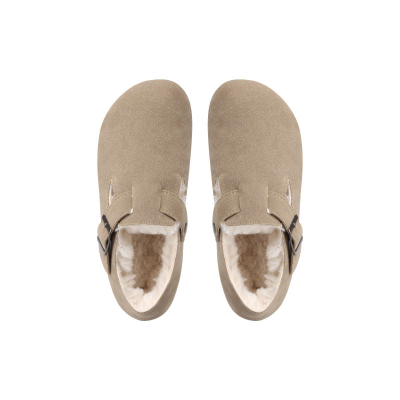 Women's Height Increasing Insole Warm Fleece-lined Slip-on Pumps Soft Casual Shoes