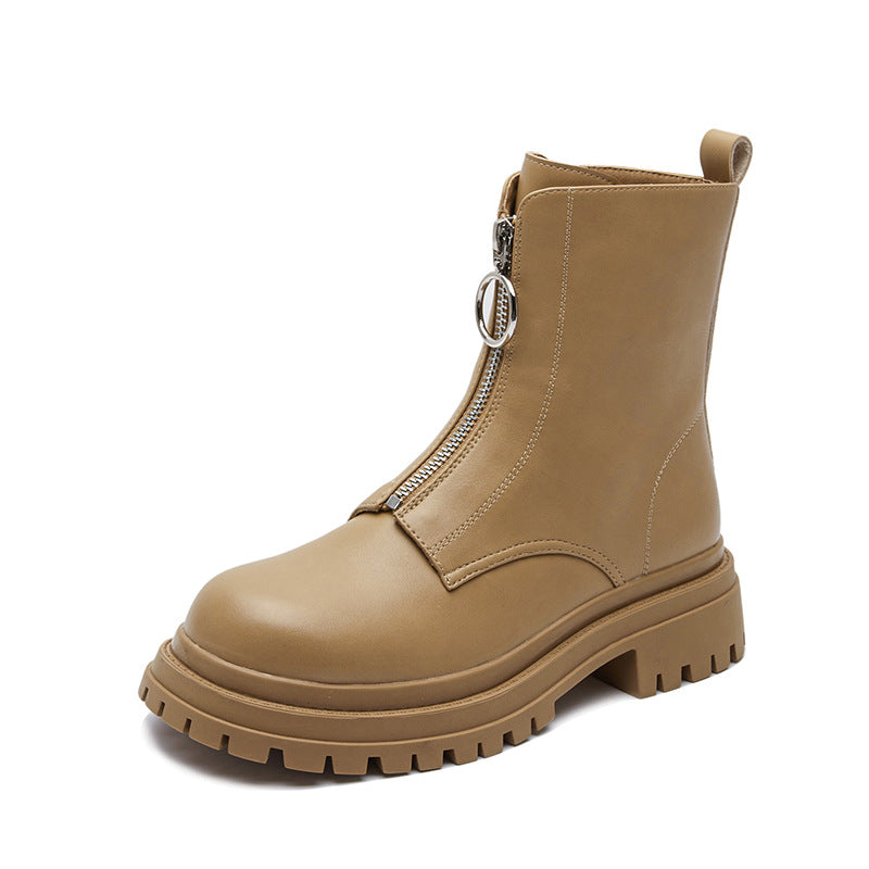 Women's British Style Thick-soled Martin Autumn Front Boots