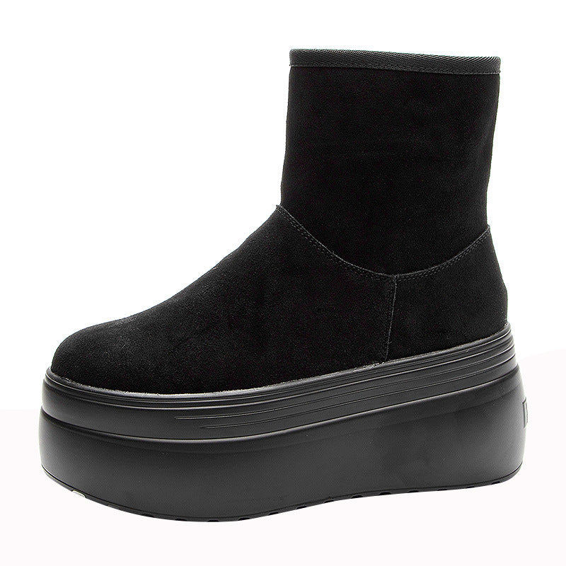 Women's Winter Fashion Pure Color High Slimming Women's Shoes