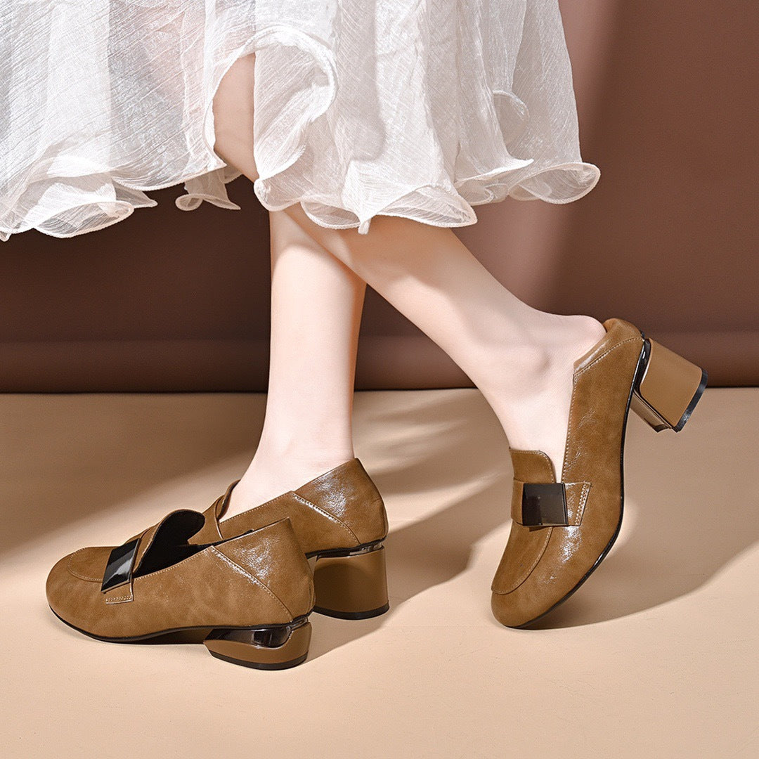 Women's Pumps Soft Spring Bottom Chunky Hand Women's Shoes
