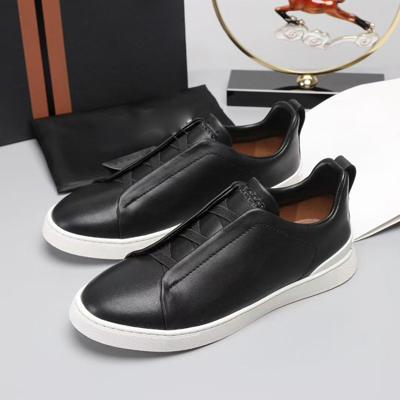 Men's One Pedal Cross Elastic Band Slip-on Sneakers