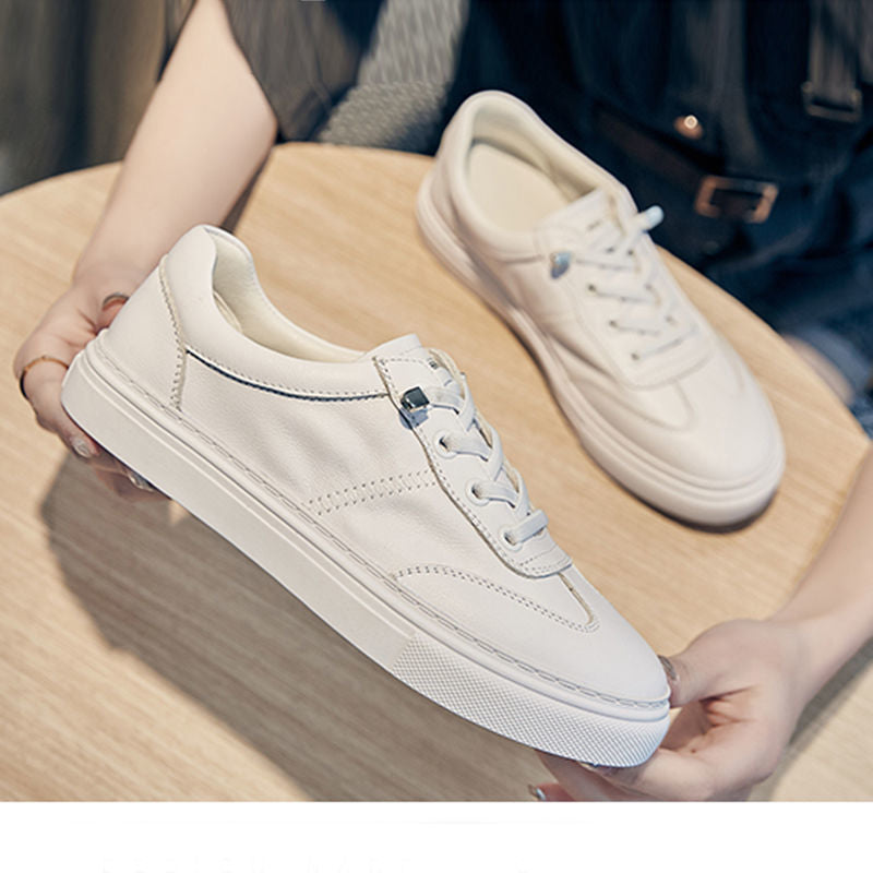 Women's White Sports Versatile Korean Style Flat Casual Shoes