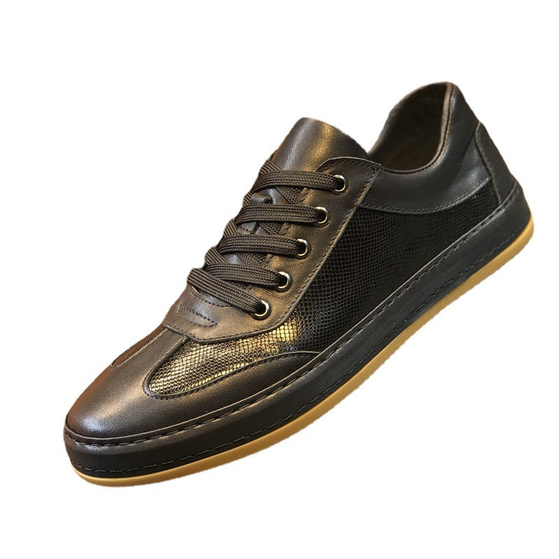 Men's Black Genuine Trendy Board Green Fashion Sneakers