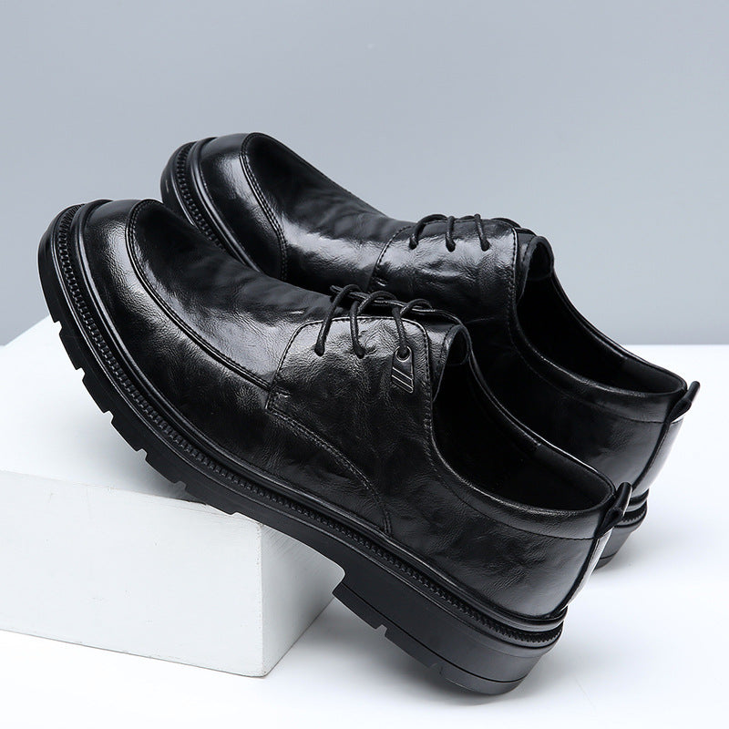 Men's Soft Bottom Formal Wear Hidden Elevator Groom Men's Business Leather Shoes
