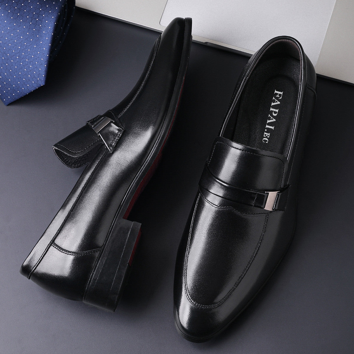 Men's Business One Pedal First Layer Cowhide Leather Shoes