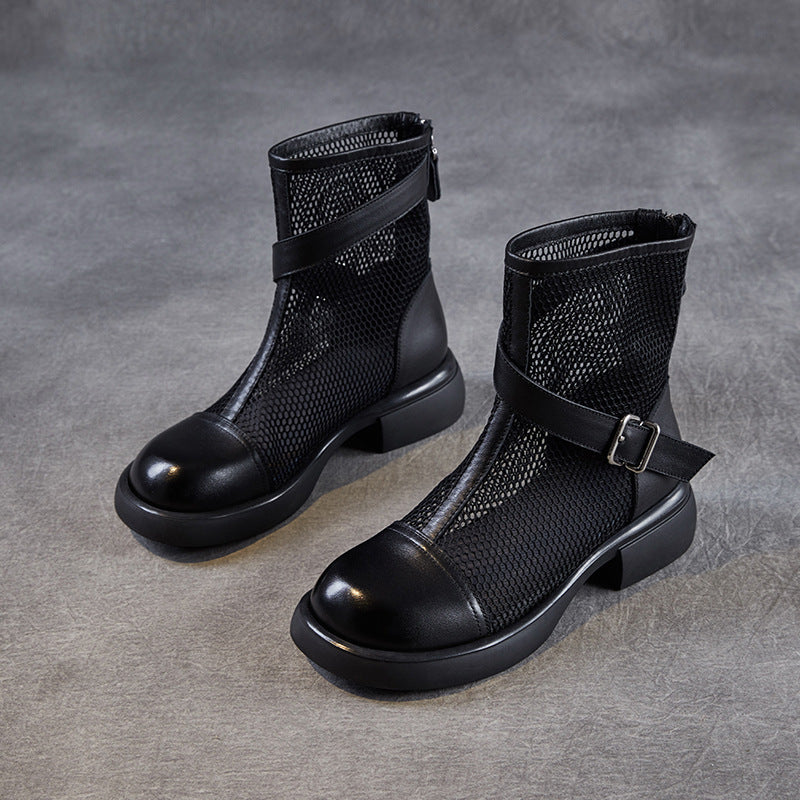 Women's Mesh Summer Genuine Thin Booties Breathable Boots