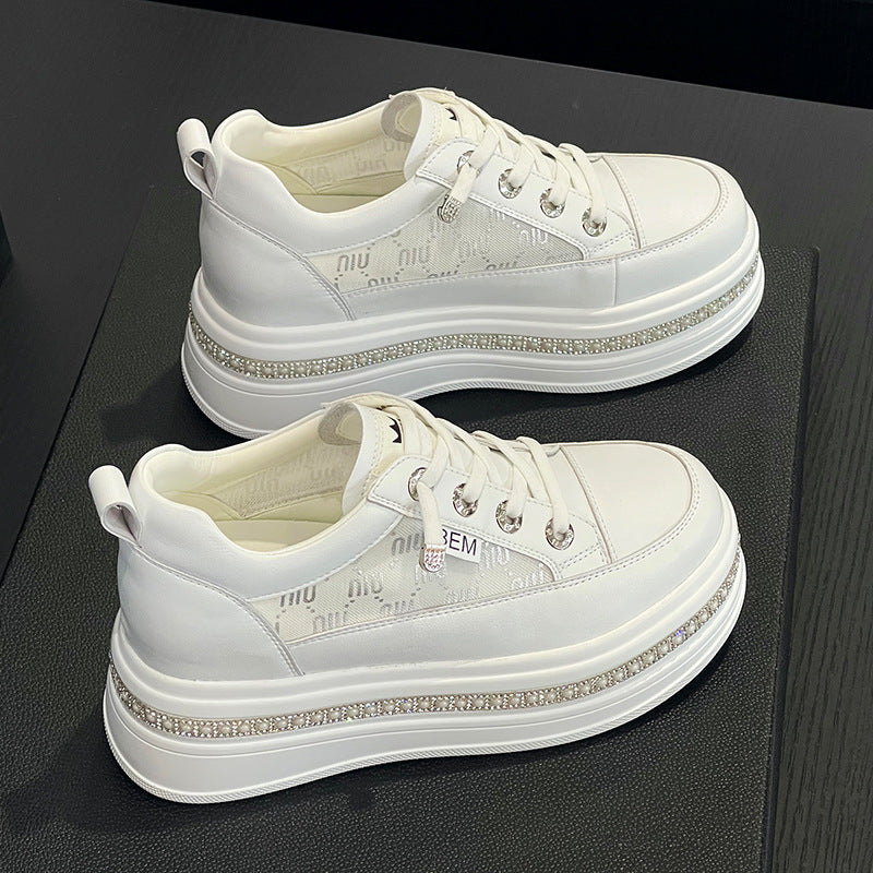 Women's Fairy Diamond Color Matching Thick Bottom Heightened Casual Shoes