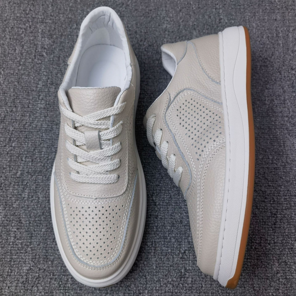 Men's First Layer Cowhide Genuine Breathable Section Casual Shoes