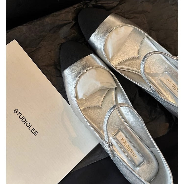 Female Temperament Color Matching Word Strap Women's Shoes