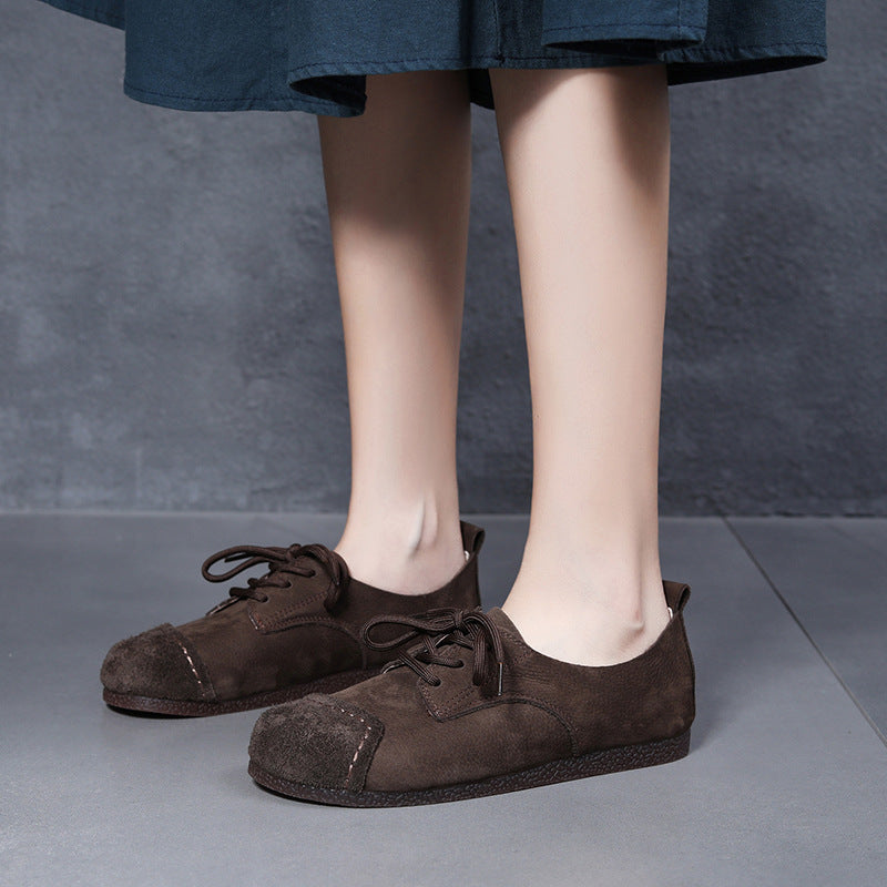 Crafts Real Cowhide Flat Soft Bottom Wild Casual Shoes