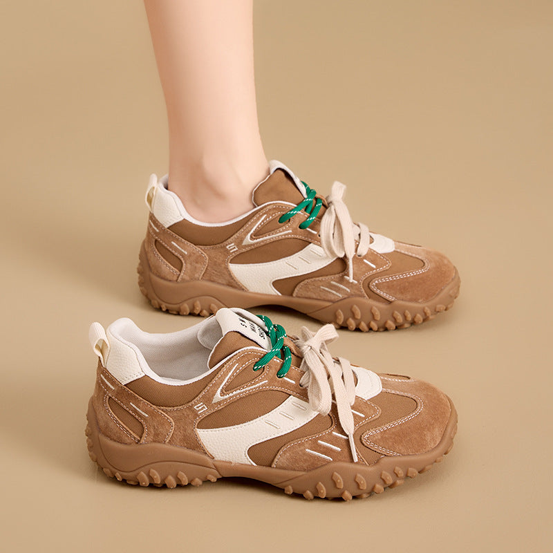 Women's Platform German Training Spring Versatile White Lightweight Casual Shoes