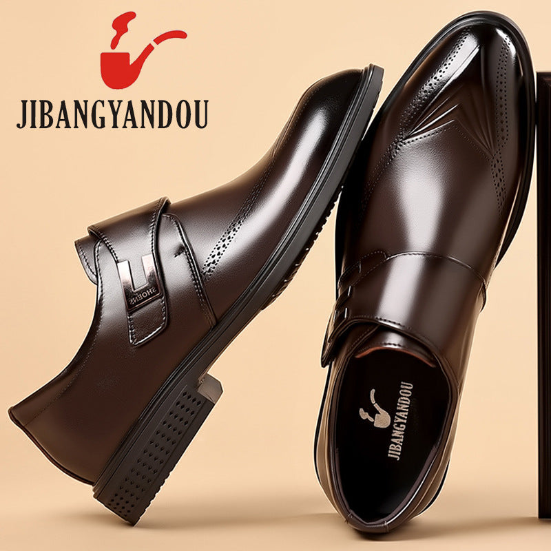 Pure Cattlehide Inside Real Insole Cowhide Male Soft Bottom Business Leather Shoes