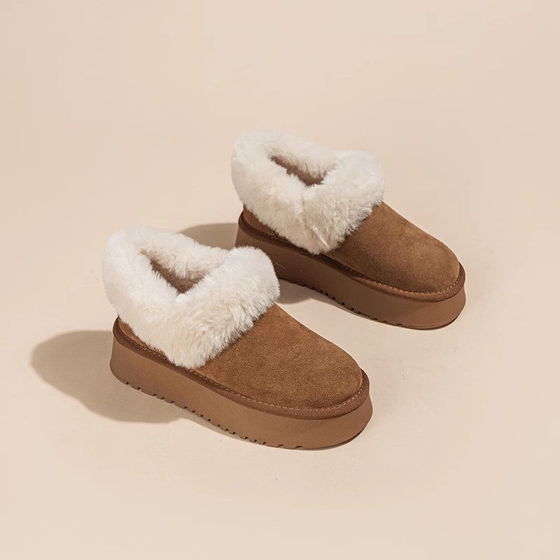 Women's Fleece Lining Ankle Height Increasing Bread Snow Boots