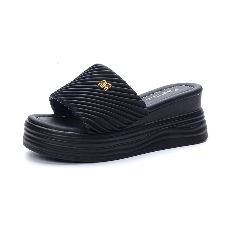 Women's Height Increasing Summer Wear Leisure Platform Slippers