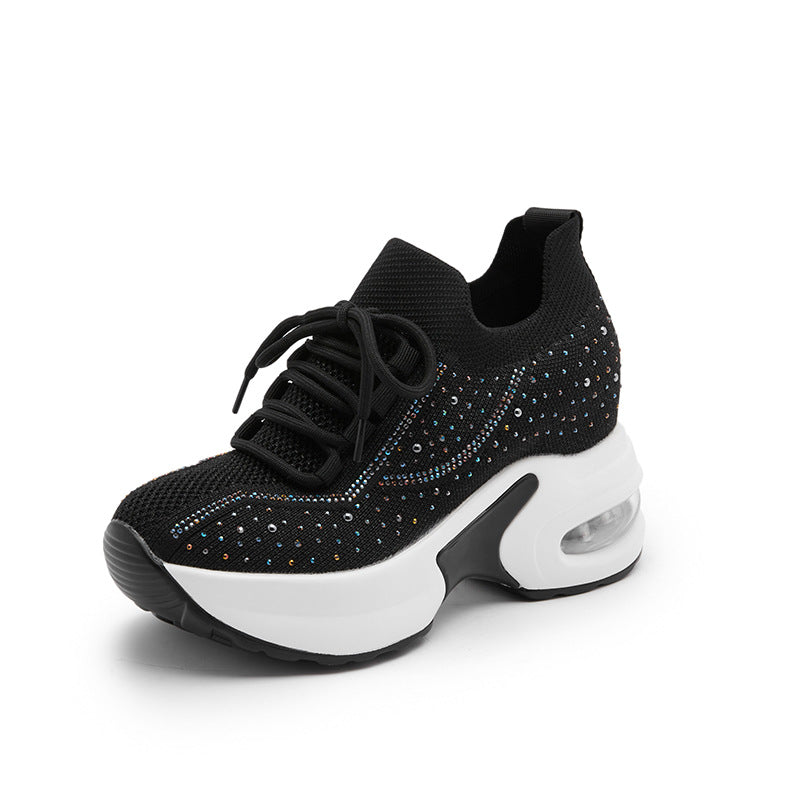Women's Summer Breathable Mesh Surface Height Increasing Insole Casual Shoes