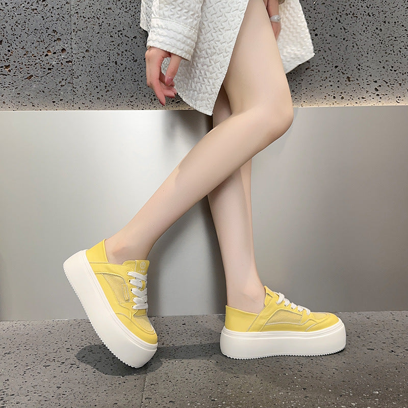 Women's Two-way White Summer Lightweight Comfortable Height Increasing Casual Shoes
