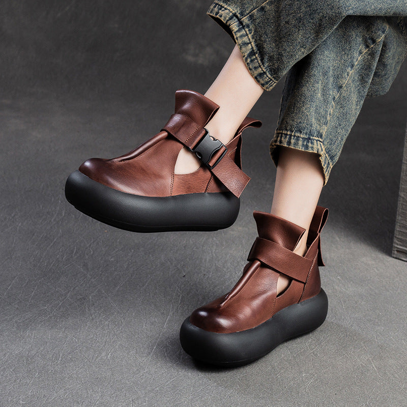 Women's Closed Toe Platform Retro Style Pumps Sandals