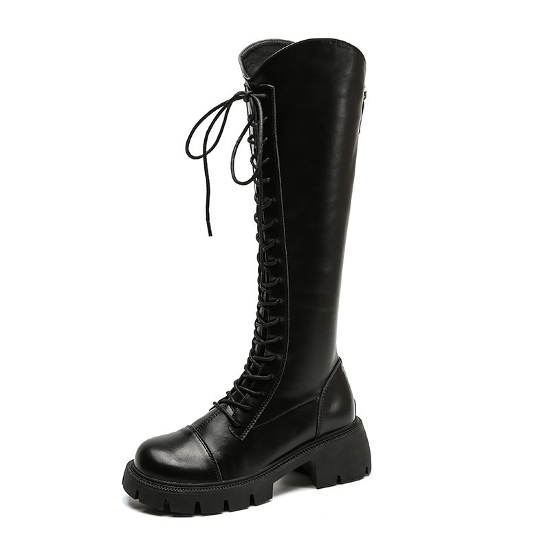 Women's Platform Below The Knee Sleeve Knight Boots