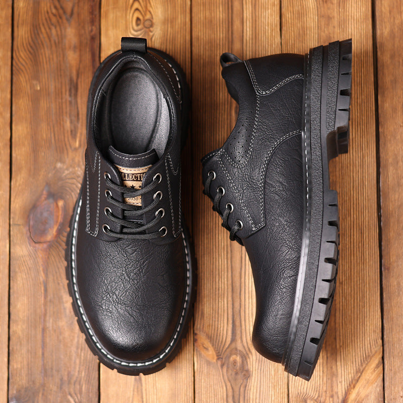 Men's Head Comfortable Thick Bottom Martin Vintage Leather Shoes