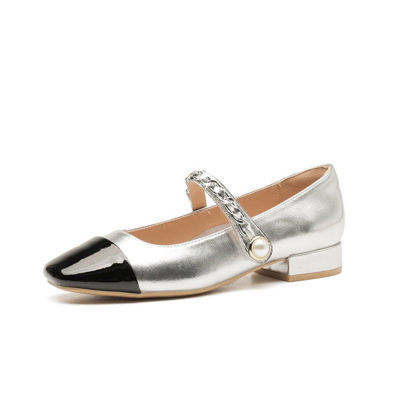 Women's Summer Metal Dress Versatile Princess Chain Heels