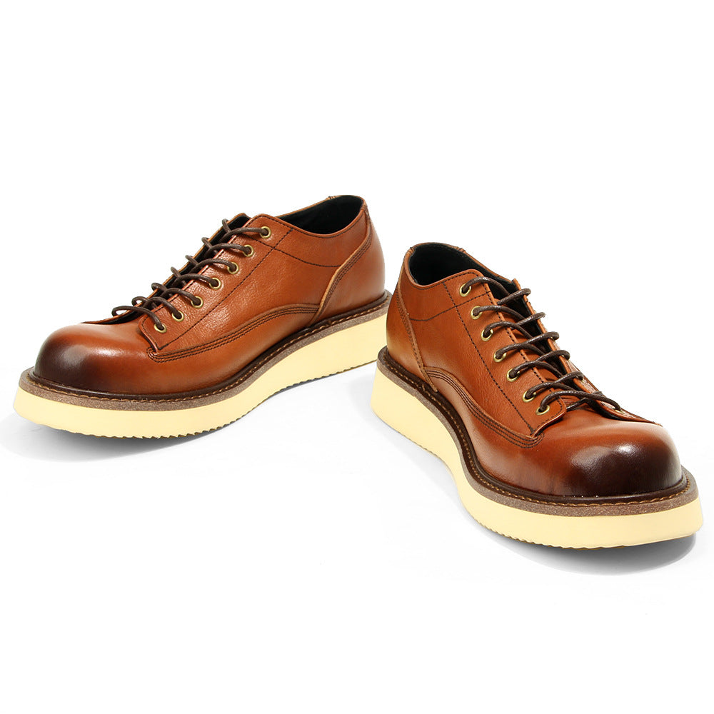Men's Vintage Board Thick Bottom Short Face Casual Shoes