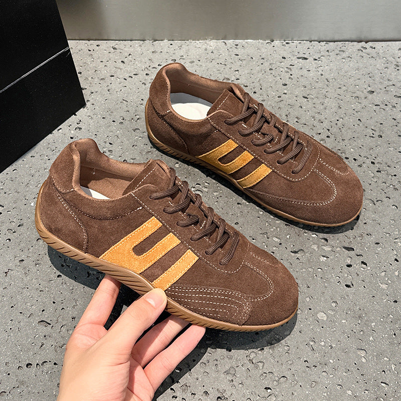 Women's Retro German Training Breathable Round Toe Flat Bottom Comfortable Women's Casual Shoes