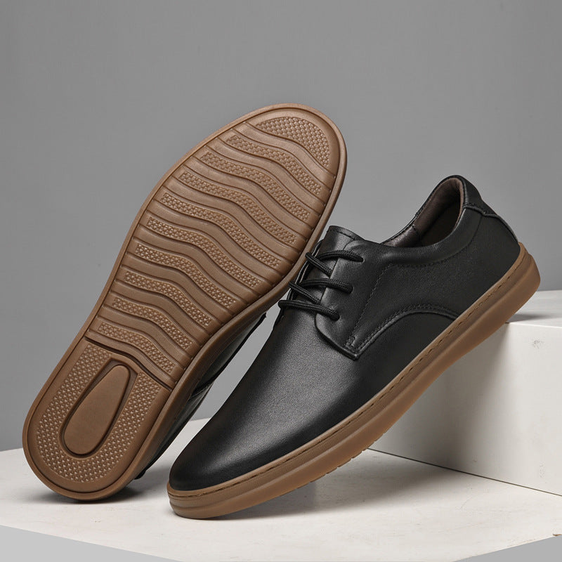Men's Top Layer Cowhide Tendon Bottom Breathable Leather Shoes