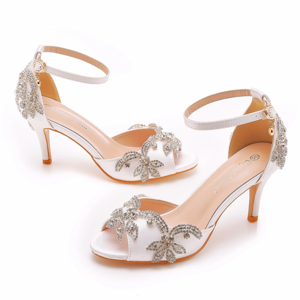 Low-cut Buckle Plus Size Round Toe High Heels