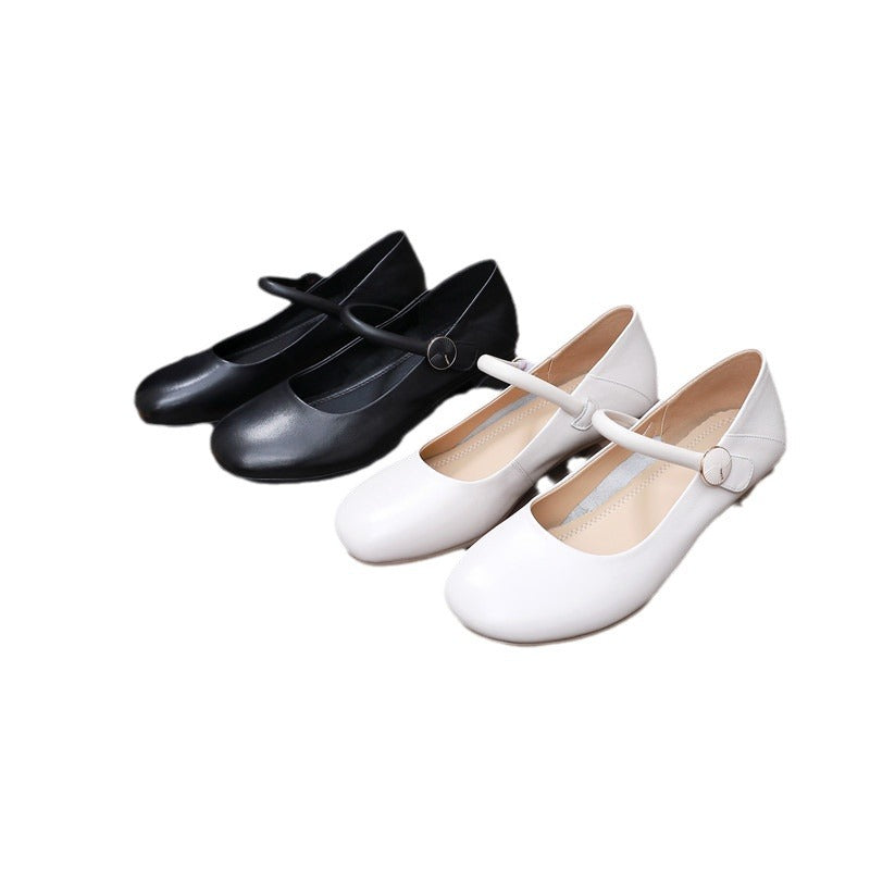 Women's Toe Kitten Comfortable Thick Small Size Velcro Buckle Loafers