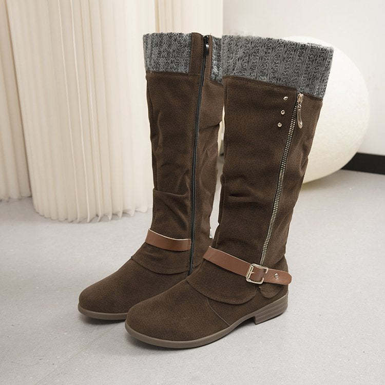 Women's Plus Size Chunky Side Zip High Heels