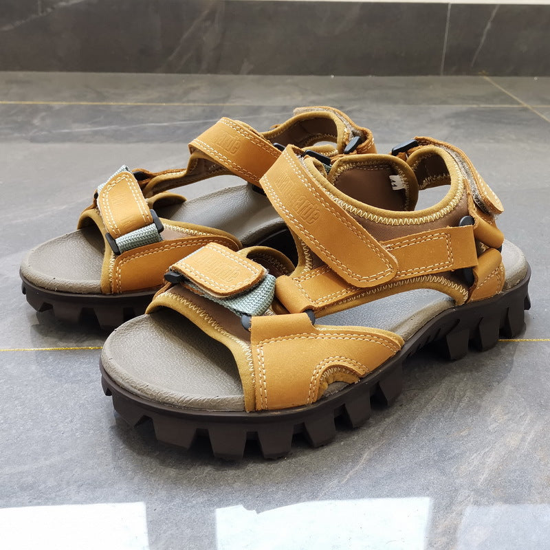 Men's Cowhide Beach Summer Daily Outdoor Increased Sandals