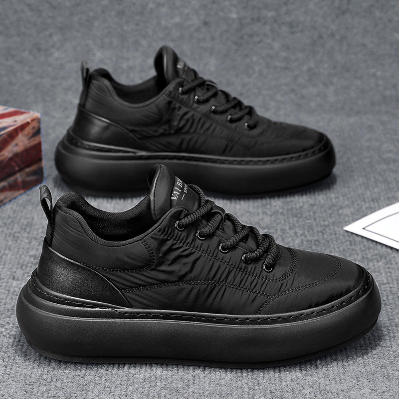 Men's Cloth Waterproof Warm Platform Elevator Board Casual Shoes