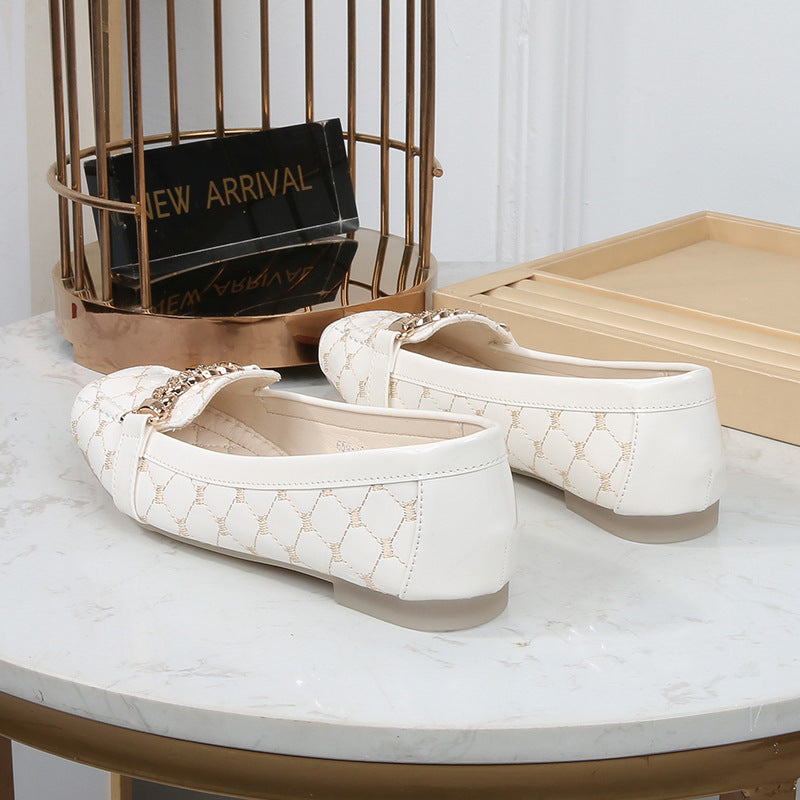 Women's Size Flat Bottom Pumps Western Style Casual Shoes