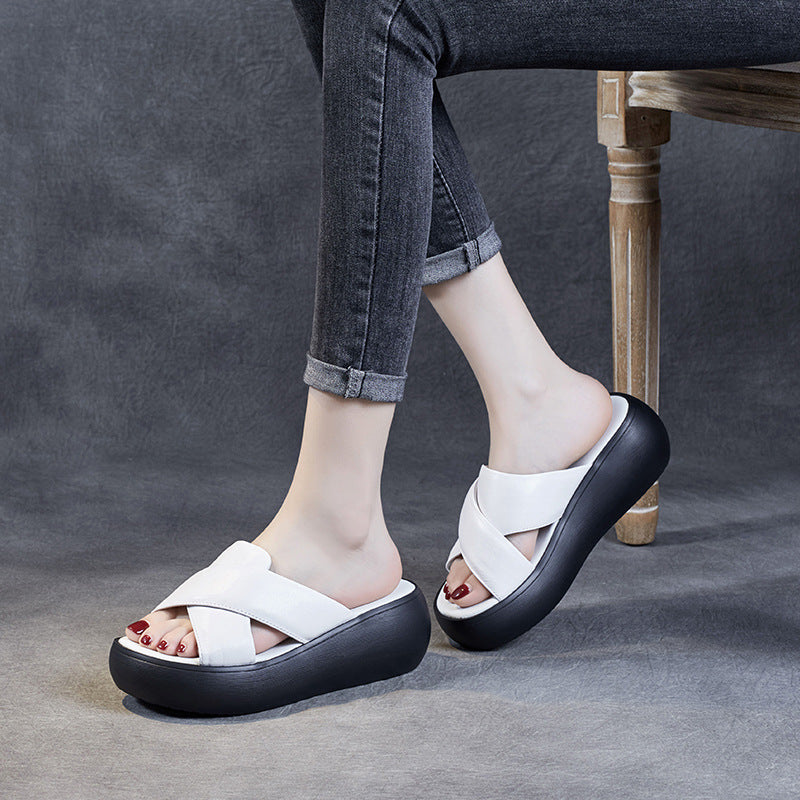 Women's Summer Genuine Thick-soled Flip-flops Simple First Slippers