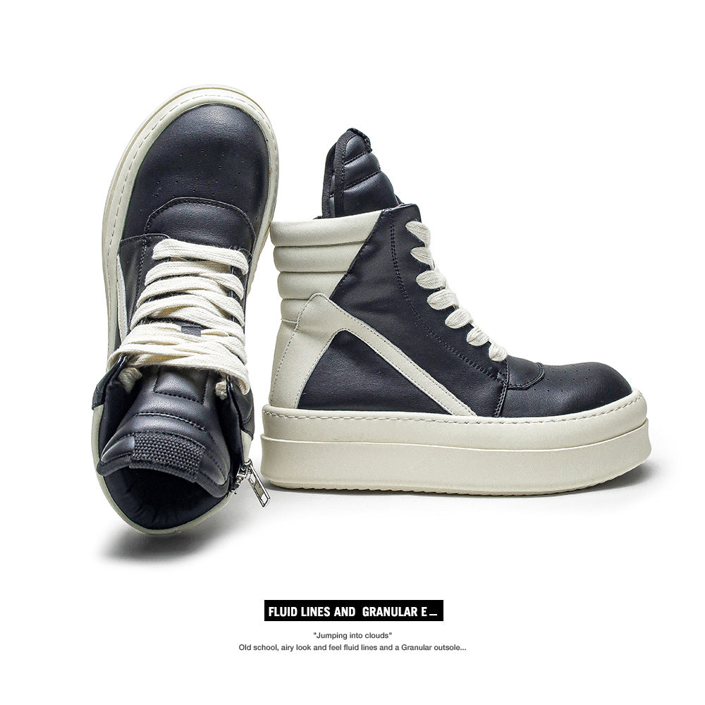 Women's & Men's Inverted Triangle Stitching Large Tongue Platform Casual Shoes