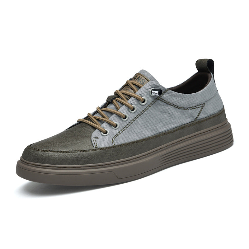 Men's Code Size Large Cowhide Fashion Soft Bottom Men's Board Shoes