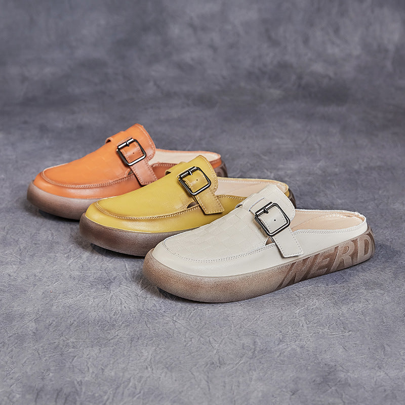 Women's Retro Platform Belt Buckle Outdoor Deodorant Slippers