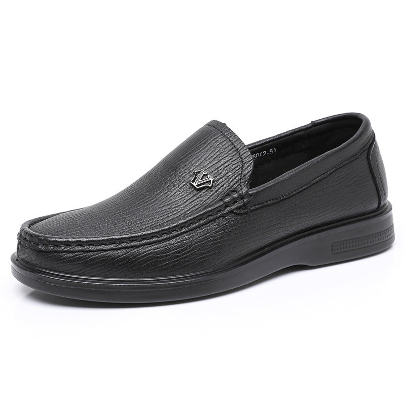 Men's Spring Sheepskin Comfortable Slip-on Dad Korean Leather Shoes