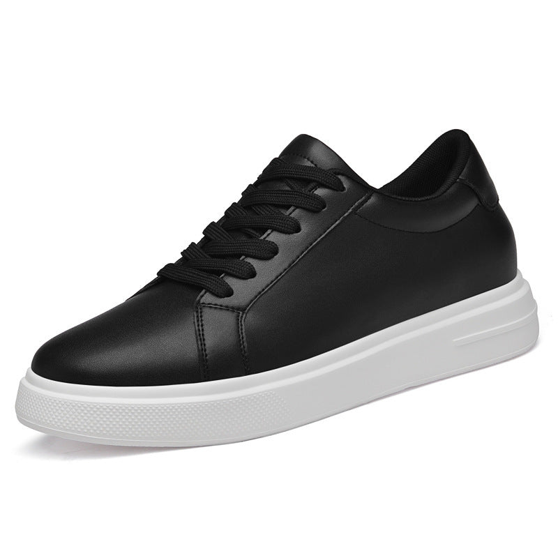 Men's Invisible Trendy Platform Height Increasing Insole White Sneakers
