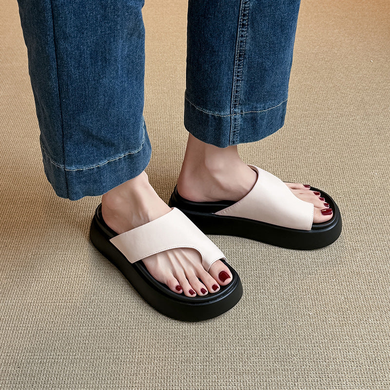 Women's Toe Ring Summer Wear Authentic Comfortable Soft Platform Slippers