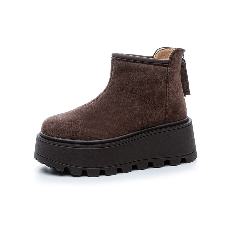 Women's Fashion Low Top Thick Bottom Warm Keeping Back Women's Casual Shoes