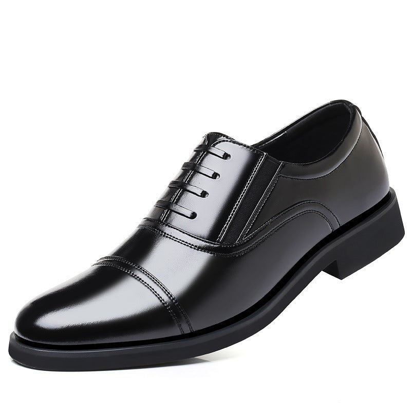 Men's Three Section Green Wedding Formal Wear Security Professional Business Leather Shoes