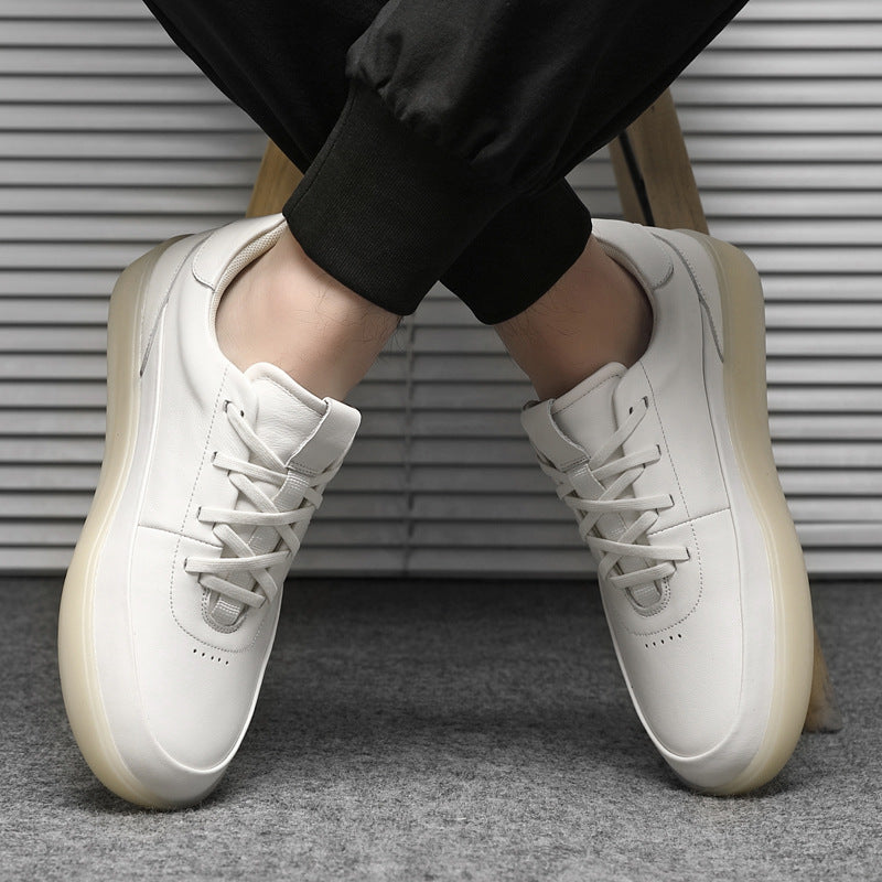 Men's Layer Cowhide Easy Wear Soft Breathable Sports Sneakers