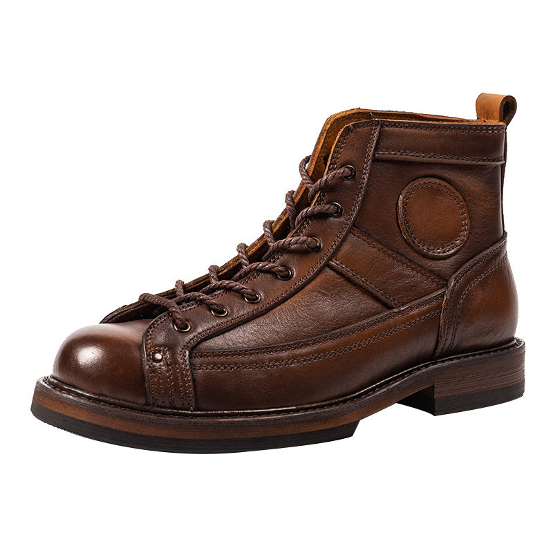 Men's Martin Autumn Trendy First Layer Cowhide Boots