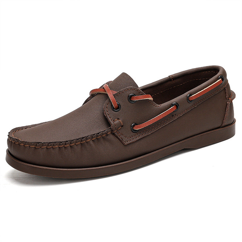 Men's Plus Size Boat Korean Fashionable Driving Leather Shoes